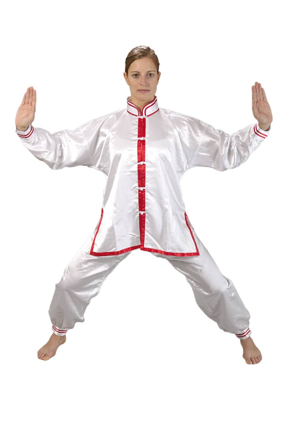 Ju Sports Abverkauf: Tai Chi Anzug weiß/rot, Satin Nur für heute