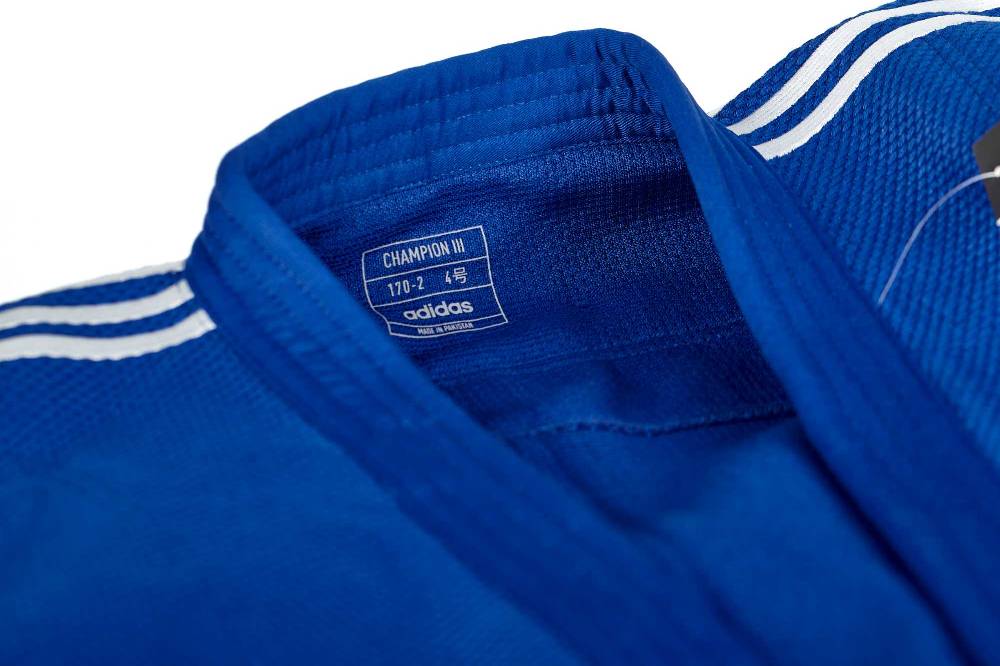 Ju Sports adidas Judojacke CHAMPION III IJF - Model 1 JIJFB-JAC blau / weiße Streifen Valentinstagsangebot