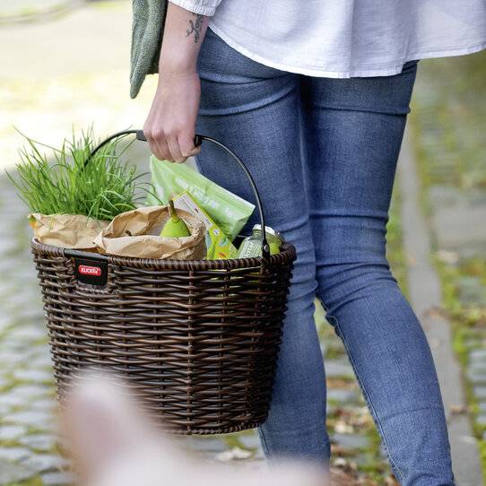 Klickfix geflochtener Lenkerkorb mit höhenverstellbarer Adapterplatte Bis zu 50% Rabatt