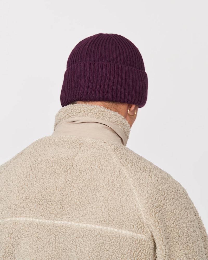 Kuuno Ribbed Cotton Beanie Dark Berry Kostenloser Versand