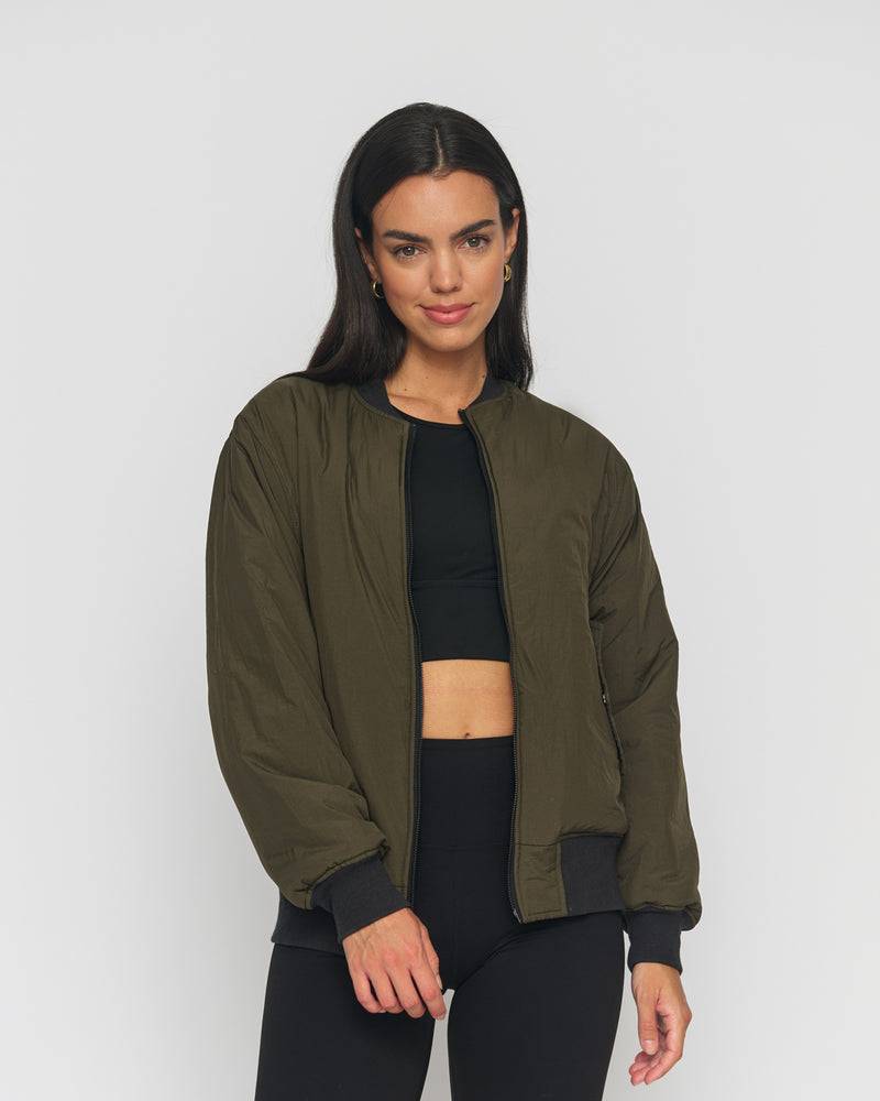 Kuuno Reversible Bomber Jacket Night Black / Forest Green Begrenztes Angebot