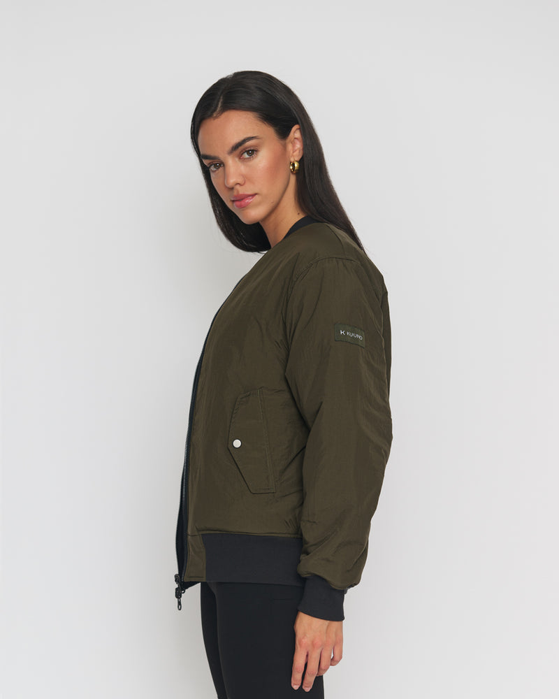 Kuuno Reversible Bomber Jacket Night Black / Forest Green Begrenztes Angebot