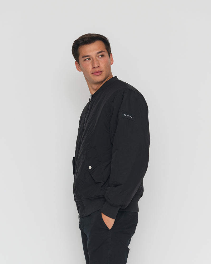 Kuuno Reversible Bomber Jacket Night Black / Forest Green Begrenztes Angebot