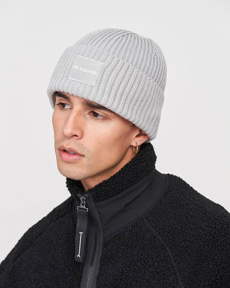 Kuuno Ribbed Cotton Beanie Soft Grey Bis zu 50% Rabatt