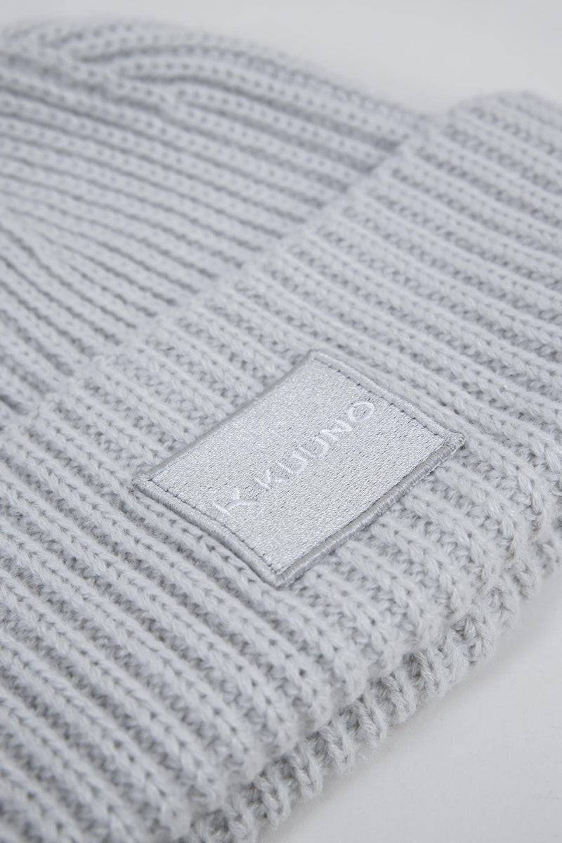 Kuuno Ribbed Cotton Beanie Soft Grey Bis zu 50% Rabatt