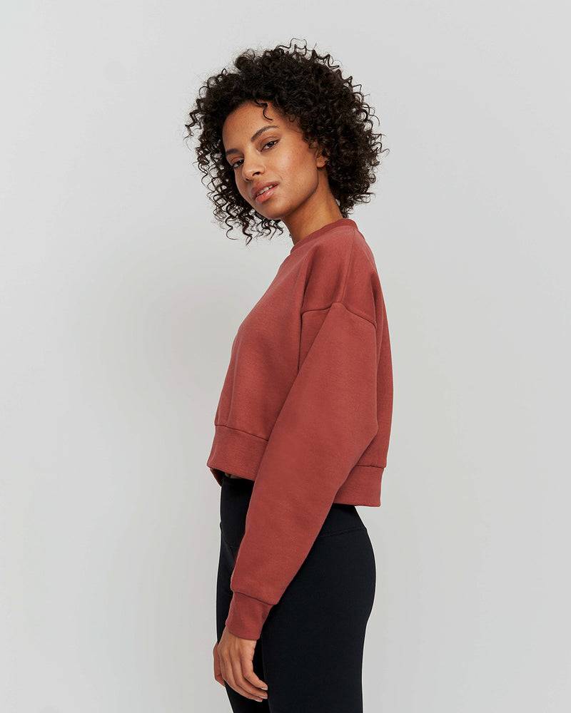 Kuuno Essential Cropped Sweater Marsala Red Sonderangebot der Fabrik