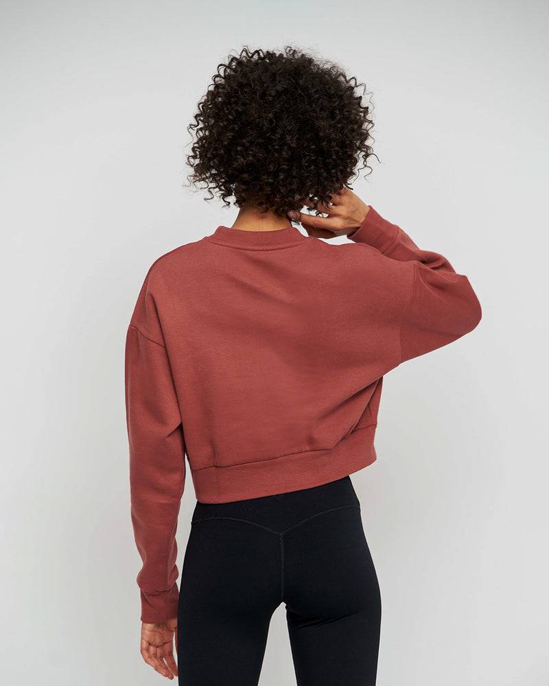 Kuuno Essential Cropped Sweater Marsala Red Sonderangebot der Fabrik