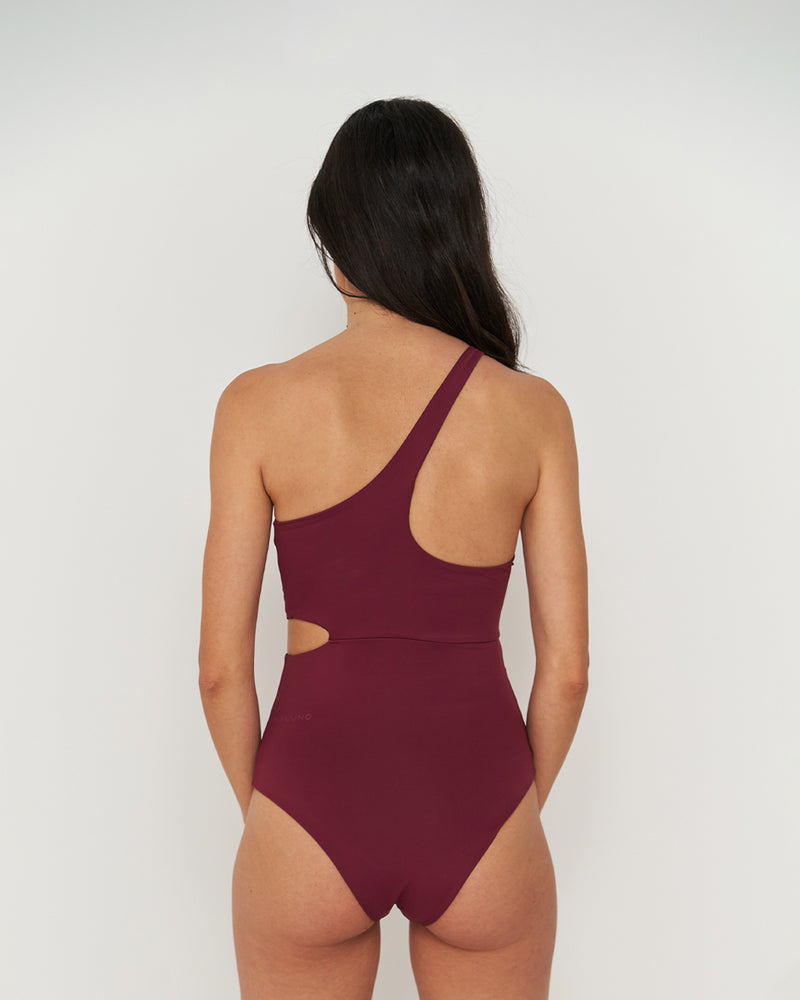 Kuuno Swimsuit One Shoulder Dark Berry Clearance-Verkauf