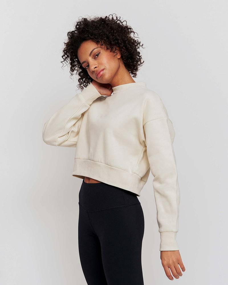Kuuno Essential Cropped Sweater Light Beige Fabrikladen