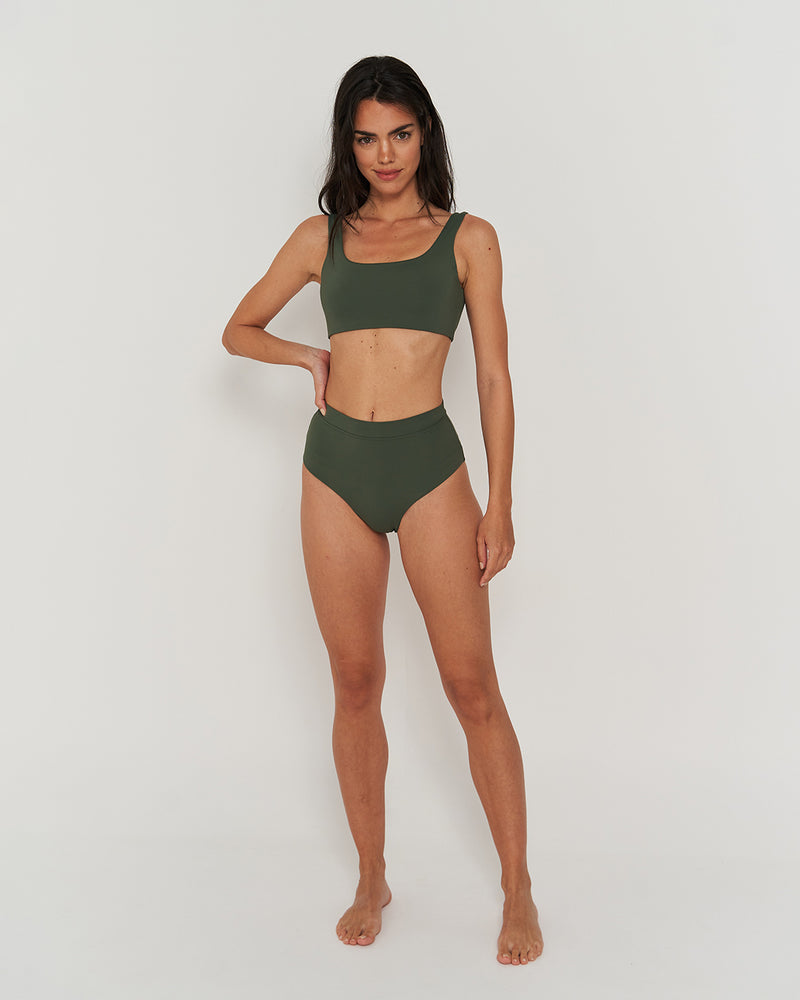 Kuuno Bikini Bottom High Waist Forest Green Speichern exportieren