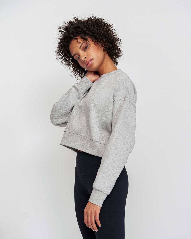 Kuuno Essential Cropped Sweater Light Grey 50% Rabatt für begrenzte Zeit