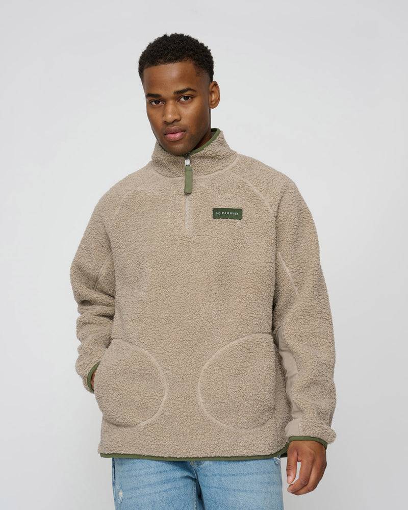 Kuuno Everyday Half Zip Fleece Deep Sand Online Shopping