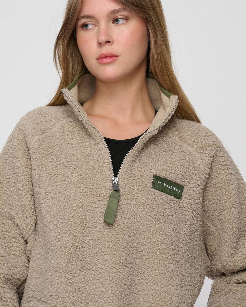 Kuuno Everyday Half Zip Fleece Deep Sand Online Shopping