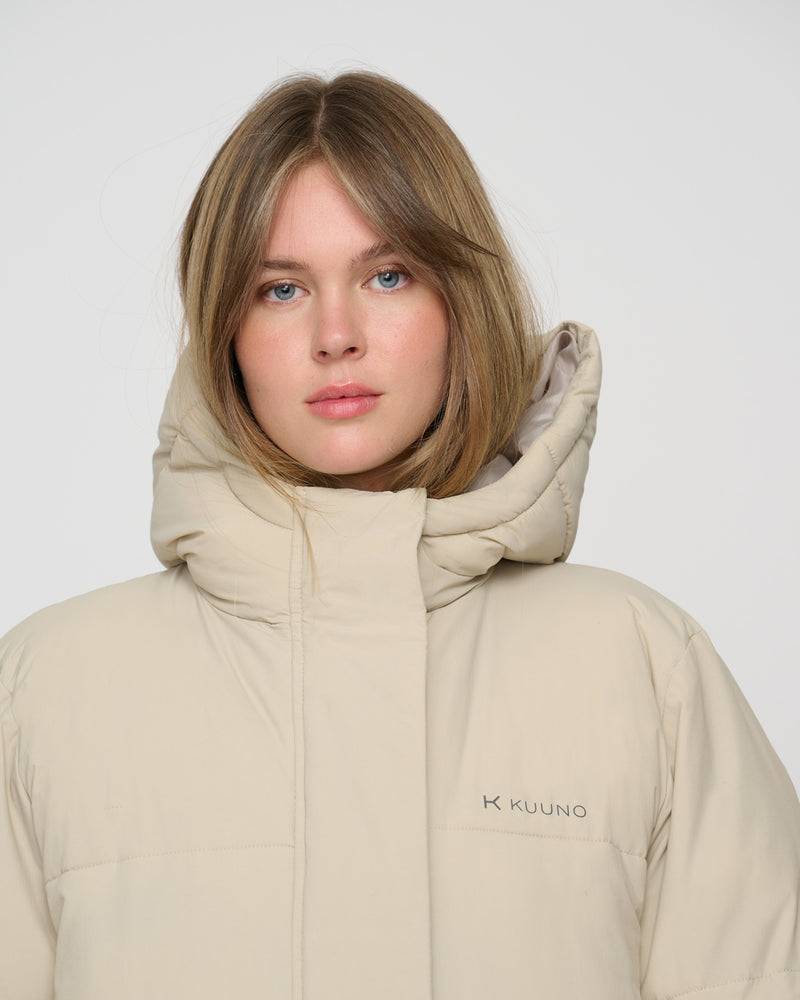 Kuuno Everyday Long Puffer Jacket Light Beige Black Friday