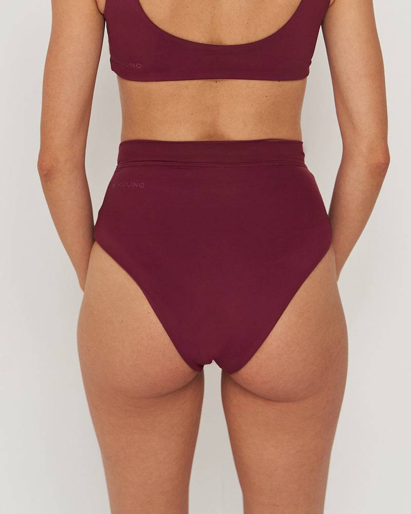 Kuuno Bikini Bottom High Waist Dark Berry Zeitlich begrenztes Angebot