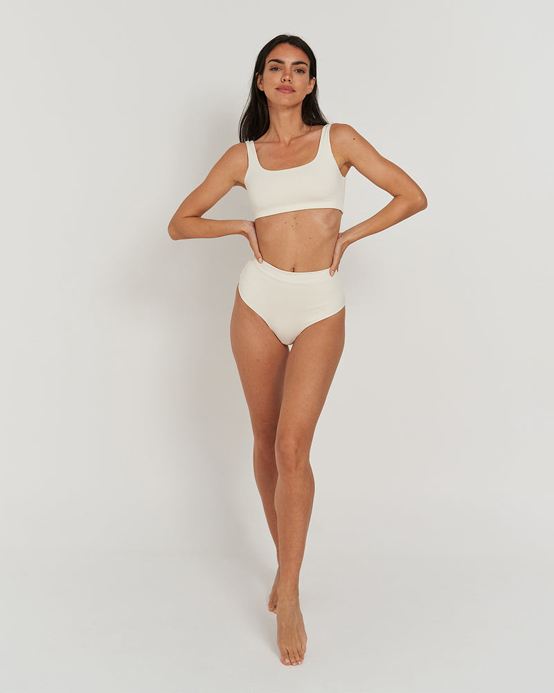 Kuuno Bikini Bottom High Waist Off White Super Sparpreis