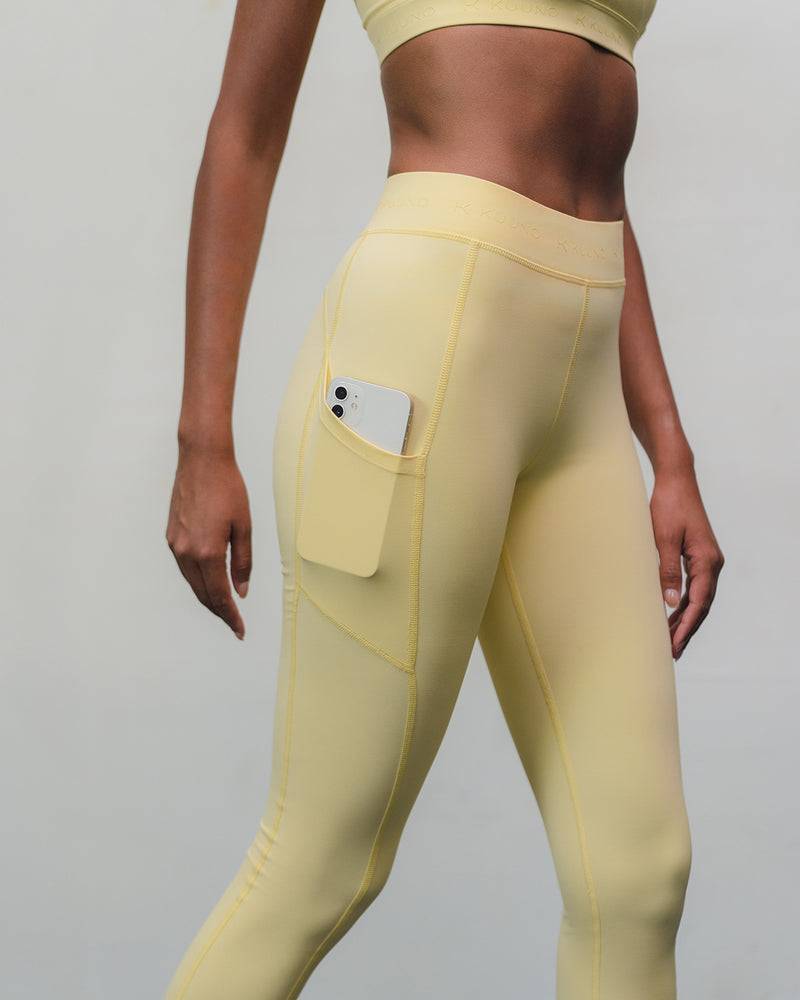 Kuuno Dynamic High Waist Tights Pale Yellow Neueste Stile