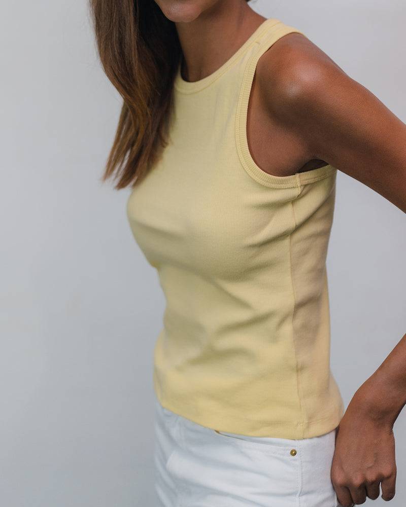 Kuuno Everyday Cotton Tank Top Pale Yellow Letzte 2 Tage
