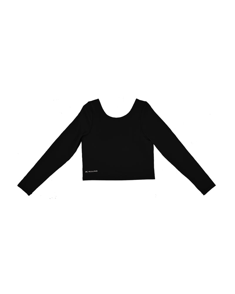 Kuuno Essential Cropped Longsleeve Night Black Fabrikladen