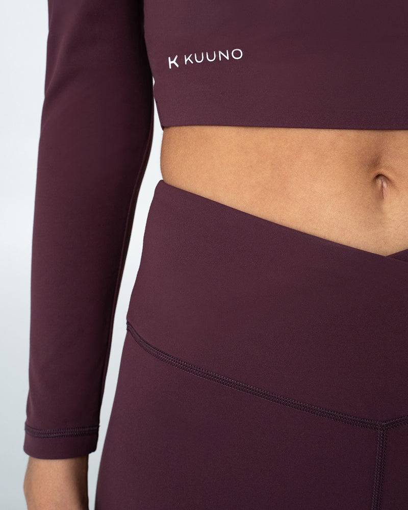 Kuuno Essential Cropped Longsleeve Dark Berry Sonderangebot