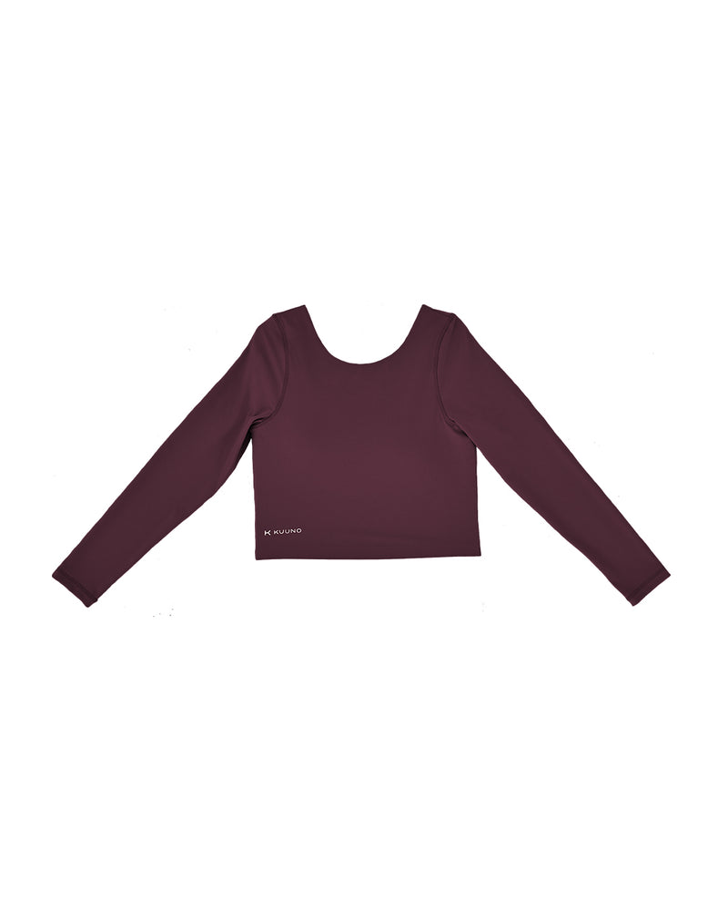 Kuuno Essential Cropped Longsleeve Dark Berry Sonderangebot