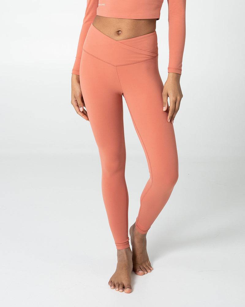 Kuuno Essential Crossover High Waist Tights Coral Pink Versandkostenfrei