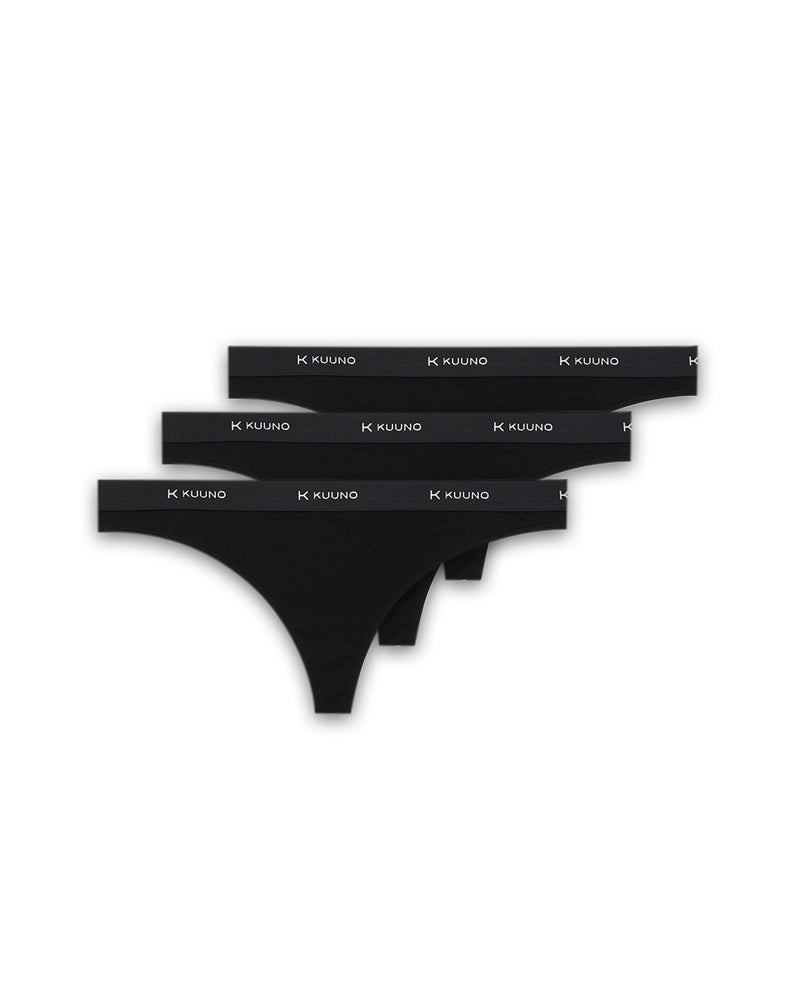 Kuuno 3er-Set Everyday High Cut Thong Night Black