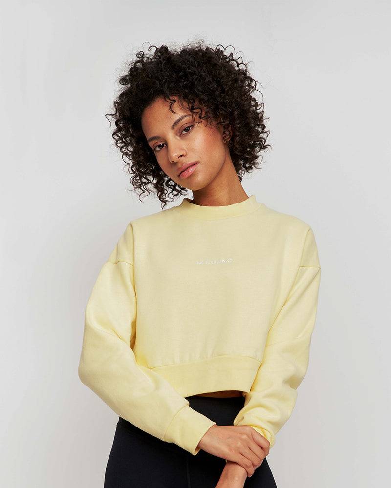 Kuuno Essential Cropped Sweater Pale Yellow