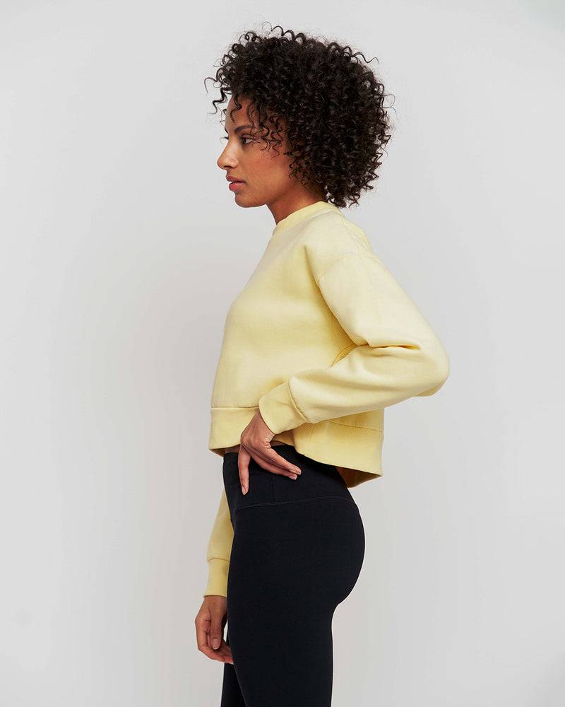 Kuuno Essential Cropped Sweater Pale Yellow Preisnachlass