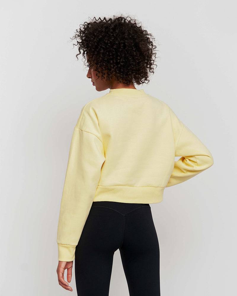 Kuuno Essential Cropped Sweater Pale Yellow Preisnachlass