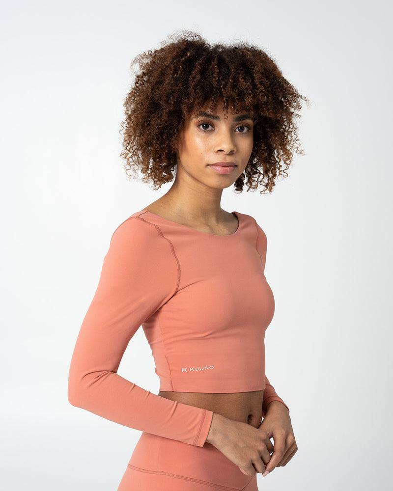 Kuuno Essential Cropped Longsleeve Coral Pink Neueste Mode