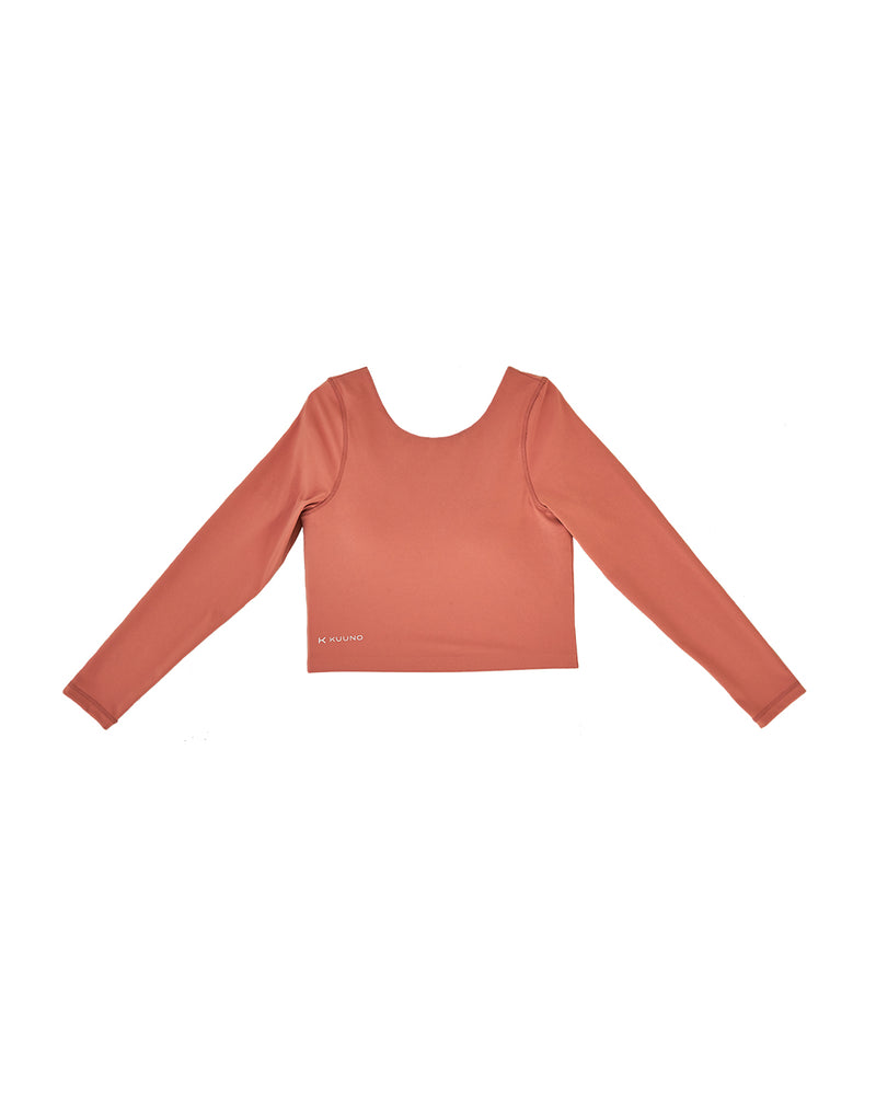 Kuuno Essential Cropped Longsleeve Coral Pink Neueste Mode