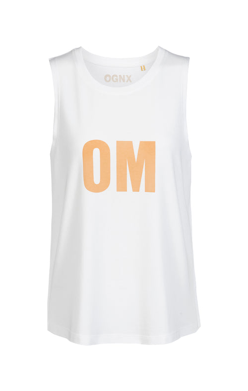 ﻿Ognx Yoga Athletic Tank OM Bio Baumwolle Tencel™ Tara - weiß im Angebot