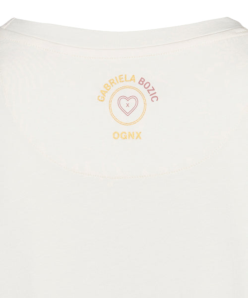 Ognx Yoga Boxy T-Shirt Spiritual Chakras by Gabriela Bozic Bio Baumwolle Tencel™ Sora - weiß Günstiger Verkauf
