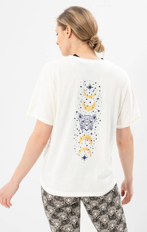 Ognx Yoga Boxy T-Shirt Moonlight Bio Baumwolle Tencel™ Sora - weiß Blitzverkäufe