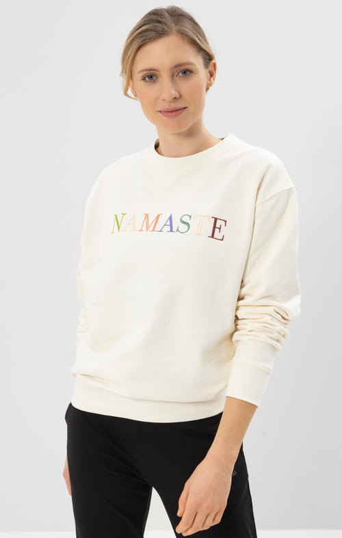 Ognx Yoga Boxy Sweater Namaste Bio Baumwolle Philia - weiß Kostenloser Versand