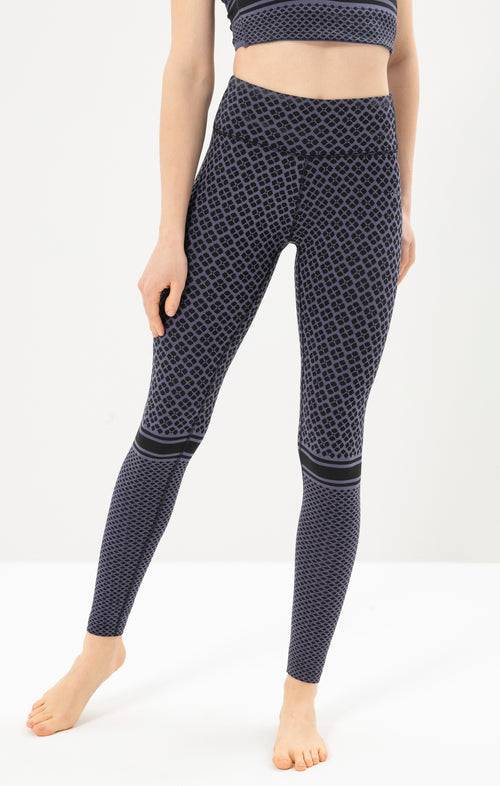 Ognx Yoga Leggings Mosaik Tencel™ Bio Baumwolle Luna - blau Fabrik Onlineshop