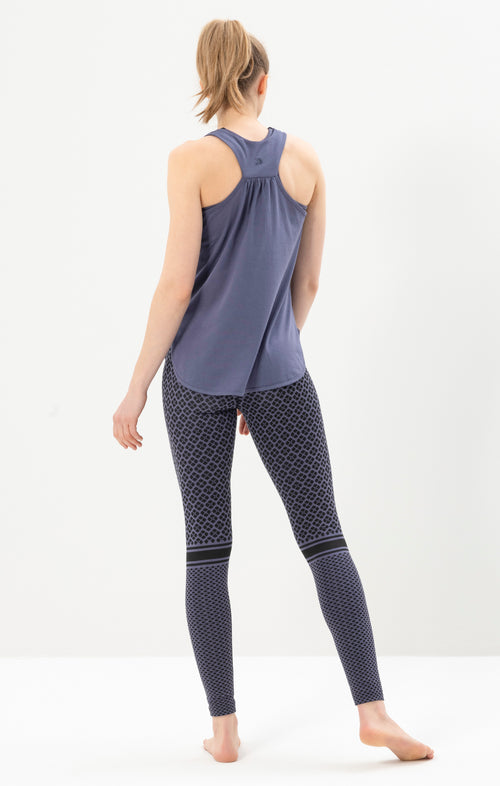 Ognx Yoga Leggings Mosaik Tencel™ Bio Baumwolle Luna - blau Fabrik Onlineshop