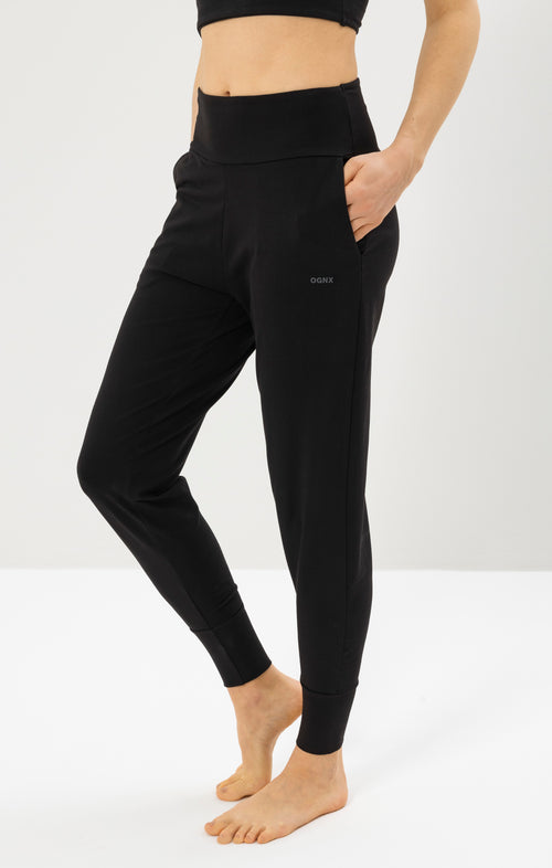 Ognx Yoga Basic Lounge Pants Bio Baumwolle Heli - schwarz Sonderangebot
