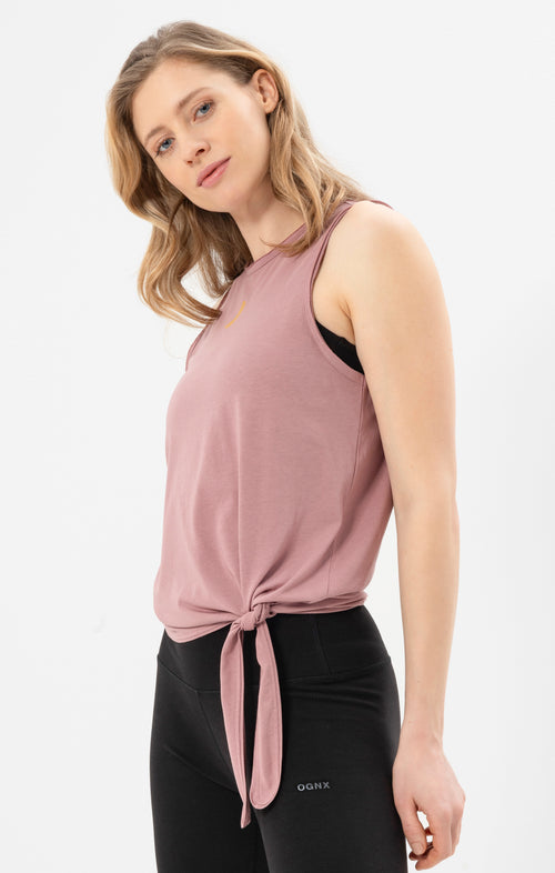 Ognx Yoga Knoten Tank Moon Bio Baumwolle Tencel™ Tari - rosa Versandkostenfrei