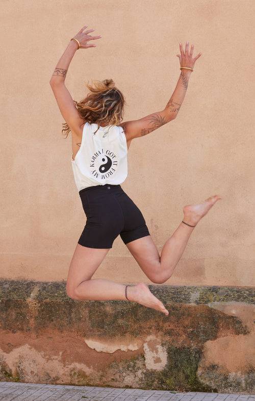 Ognx Yoga Athletic Tank I Got It From My Karma by Angélique Poulain Bio Baumwolle Tencel™ Tara - weiß Online Shopping