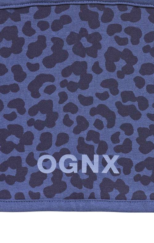 Ognx Yoga BH Top Leo Flower Tencel™ Bio Baumwolle Cloe - blau Saisonschlussverkauf