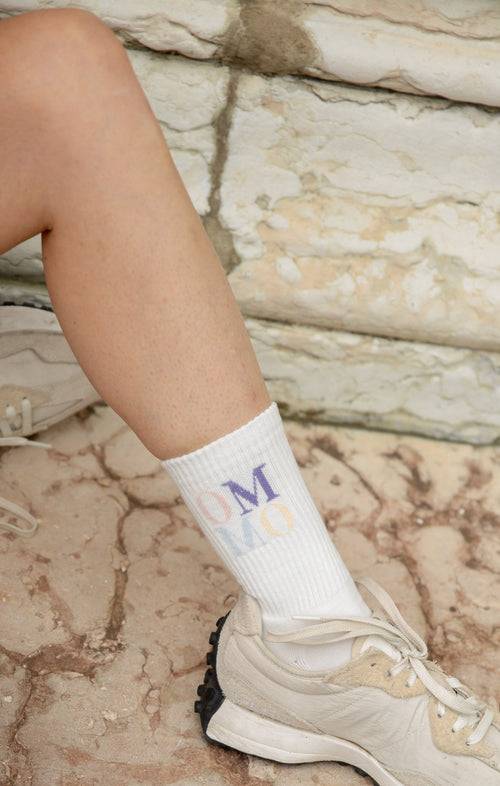 Ognx Yoga Sportsocken OM OM Bio Baumwolle Ava - weiß Cyber Monday