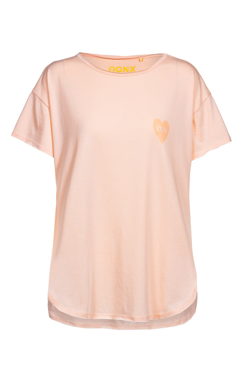 Ognx Yoga Loose T-Shirt Buddha OM Bio Baumwolle Tencel™ Sue - rosa Vatertagsangebot
