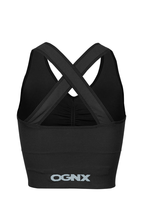 Ognx Yoga BH Cropped - Mittlerer Halt - Polyester ♻️ - schwarz Saisonale Angebote