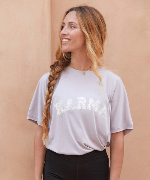 Ognx Yoga Boxy T-Shirt Karma Bio Baumwolle Tencel™ Sora - lila Riesige Ersparnisse