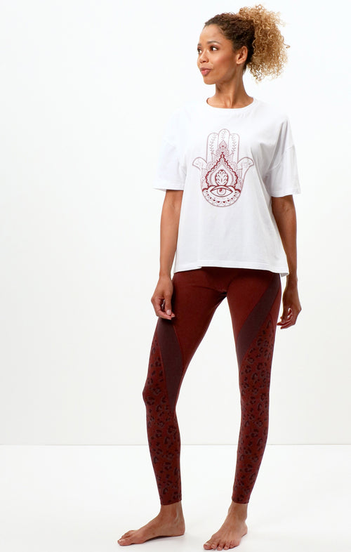 Ognx Soft Boyfriend T-Shirt Hamsa Bio Baumwolle - weiß Letzte 2 Tage