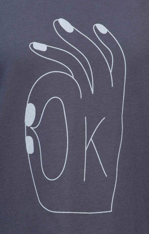 Ognx Vintage Cotton Loose T-Shirt OK Bio Baumwolle - grau Discount Store für neue Produkte