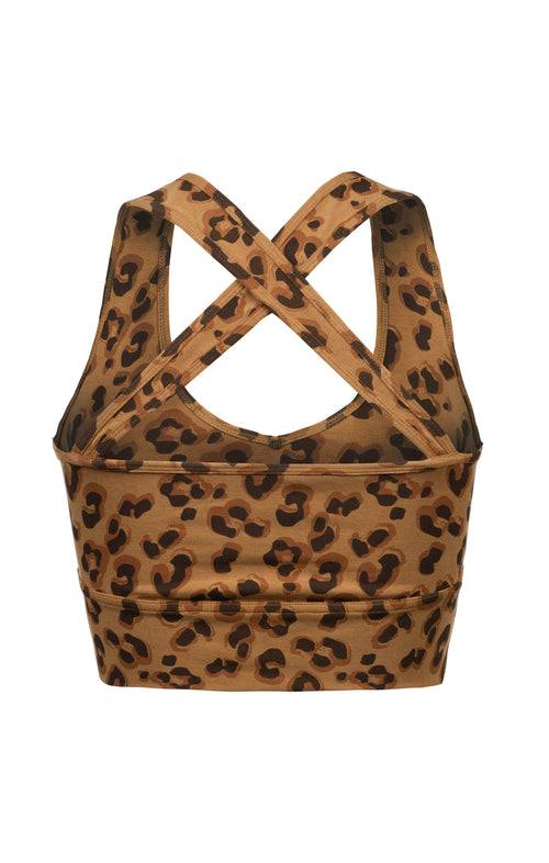 Ognx Yoga BH Leo Cropped - Mittlerer Halt - Tencel™ Bio Baumwolle - braun Nur noch ein Tag übrig