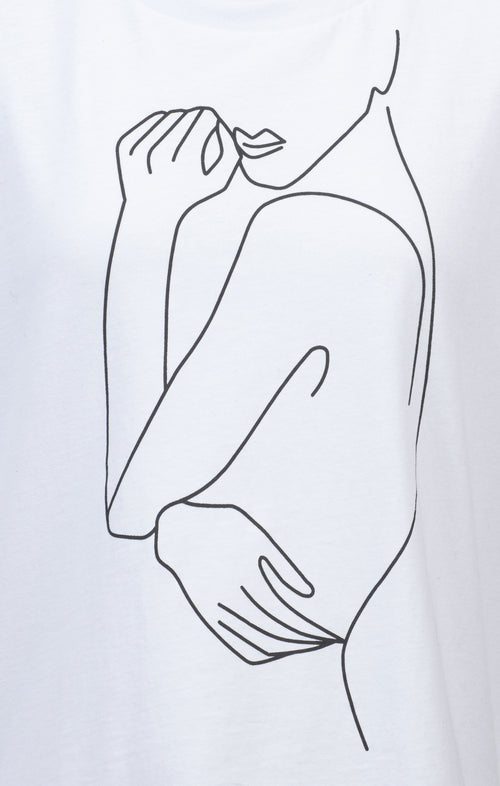 Ognx Soft Boxy T-Shirt One Line Bio Baumwolle - weiß Clearance-Verkauf